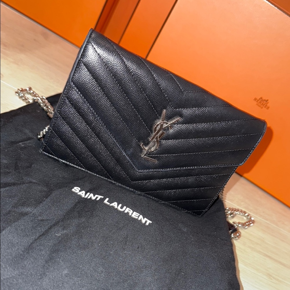 Saint Laurent Black Quilted Leather Bag